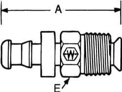Eaton - 1/2" ID 3/4-18 NPT Barbed Push On Inverted Male Swivel Connector - 1-1/4" Cut Off Allowance, 2.24" Long, 3/4" Hex, Brass - Industrial Tool & Supply