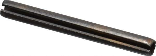 Made in USA - 3/32" Diam x 7/8" Long Slotted Spring Pin - Grade 1070-1090 Alloy Steel, Black Oxide Finish - Industrial Tool & Supply