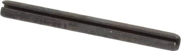 Made in USA - 3/32" Diam x 1" Long Slotted Spring Pin - Grade 1070-1090 Alloy Steel, Black Oxide Finish - Industrial Tool & Supply