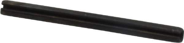 Made in USA - 3/32" Diam x 1-1/8" Long Slotted Spring Pin - Grade 1070-1090 Alloy Steel, Black Oxide Finish - Industrial Tool & Supply