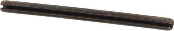 Made in USA - 3/32" Diam x 1-3/8" Long Slotted Spring Pin - Grade 1070-1090 Alloy Steel, Black Oxide Finish - Industrial Tool & Supply