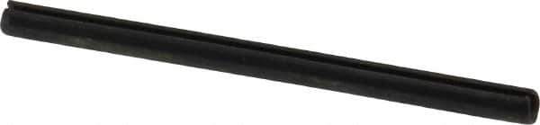 Made in USA - 3/32" Diam x 1-1/2" Long Slotted Spring Pin - Grade 1070-1090 Alloy Steel, Black Oxide Finish - Industrial Tool & Supply