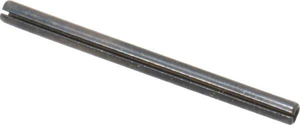 Made in USA - 1/16" Diam x 7/8" Long Slotted Spring Pin - Grade 1070-1090 Alloy Steel, Black Oxide Finish - Industrial Tool & Supply