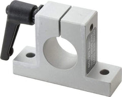 80/20 Inc. - 3 Inch Wide x 2-1/8 Inch High x 7/8 Inch Deep Horizontal Quick Clamp - 1.004 Inch Hole x 0.257 Inch Bolt Hole Diameter - Industrial Tool & Supply