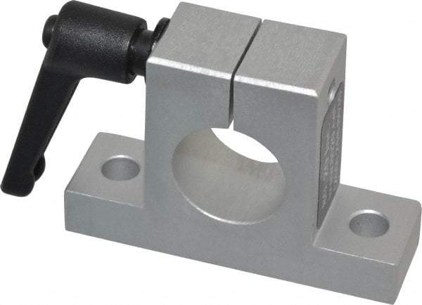 80/20 Inc. - 3 Inch Wide x 2-1/8 Inch High x 7/8 Inch Deep Horizontal Quick Clamp - 1.004 Inch Hole x 0.328 Inch Bolt Hole Diameter - Industrial Tool & Supply