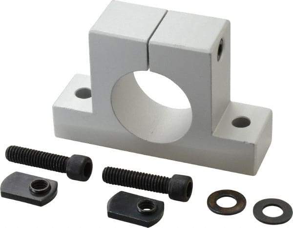 80/20 Inc. - 3-7/8 Inch Wide x 2-1/2 Inch High x 1-1/8 Inch Deep Single Horizontal Base - 1.505 Inch Hole x 0.328 Inch Bolt Hole Diameter - Industrial Tool & Supply