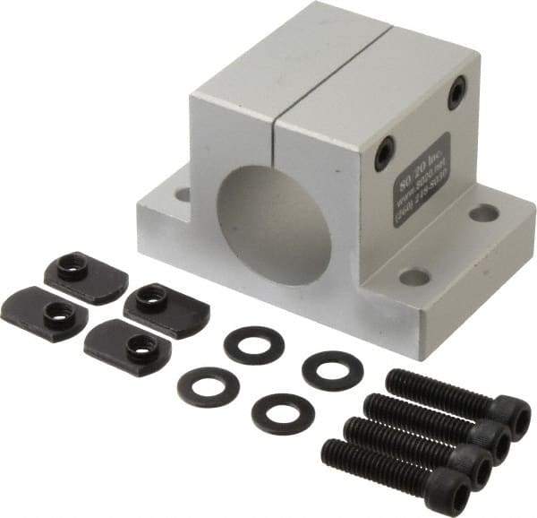 80/20 Inc. - 1-1/2 Inch Wide x 2-1/2 Inch High x 3-7/8 Inch Deep Double Horizontal Base - 1.505 Inch Hole x 0.328 Inch Bolt Hole Diameter - Industrial Tool & Supply