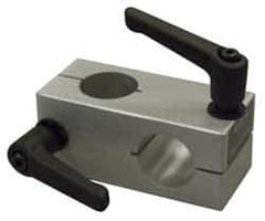 80/20 Inc. - 2 Inch Wide x 2 Inch High x 3 Inch Deep Quick Stanchion Cross Clamp - 1.004 Inch Hole x 0.257 Inch Bolt Hole Diameter - Industrial Tool & Supply