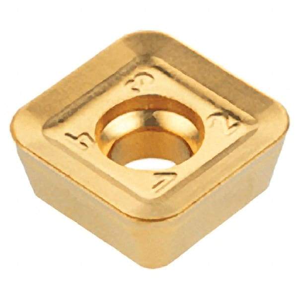 Iscar - QDMT120520 M Grade IC808 Carbide Milling Insert - TiAlN/AlTiN/TiN Finish, 5mm Thick, 5/64" Corner Radius - Industrial Tool & Supply