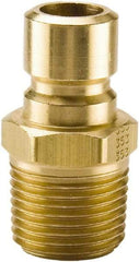 Parker - 3/4 NPTF Brass Hydraulic Hose Male Pipe Thread Nipple - 200 psi, 12 GPM, Series Moldmate - Industrial Tool & Supply
