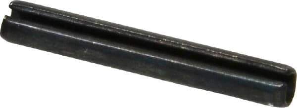 Made in USA - 1/8" Diam x 7/8" Long Slotted Spring Pin - Grade 1070-1090 Alloy Steel, Black Oxide Finish - Industrial Tool & Supply