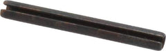 Made in USA - 1/8" Diam x 1-1/8" Long Slotted Spring Pin - Grade 1070-1090 Alloy Steel, Black Oxide Finish - Industrial Tool & Supply