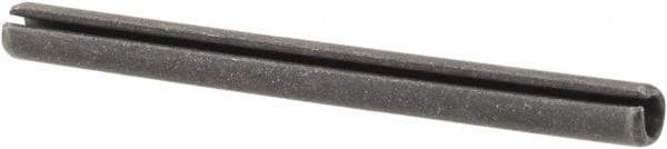Made in USA - 1/8" Diam x 1-1/2" Long Slotted Spring Pin - Grade 1070-1090 Alloy Steel, Black Oxide Finish - Industrial Tool & Supply