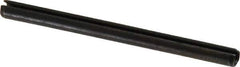 Made in USA - 1/8" Diam x 1-3/4" Long Slotted Spring Pin - Grade 1070-1090 Alloy Steel, Black Oxide Finish - Industrial Tool & Supply