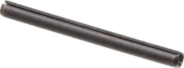 Made in USA - 3/16" Diam x 2-1/4" Long Slotted Spring Pin - Grade 1070-1090 Alloy Steel, Black Oxide Finish - Industrial Tool & Supply
