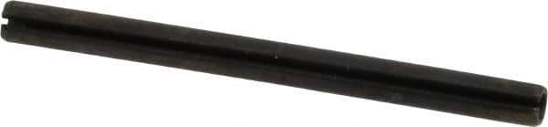 Made in USA - 3/16" Diam x 2-1/2" Long Slotted Spring Pin - Grade 1070-1090 Alloy Steel, Black Oxide Finish - Industrial Tool & Supply