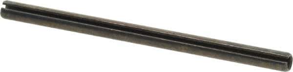 Made in USA - 3/16" Diam x 3" Long Slotted Spring Pin - Grade 1070-1090 Alloy Steel, Black Oxide Finish - Industrial Tool & Supply