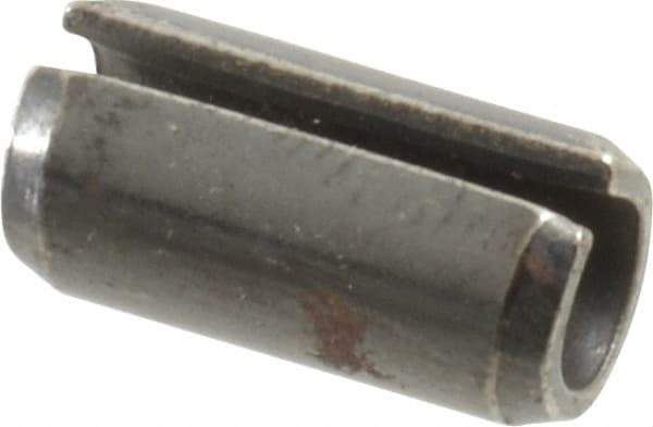 Made in USA - 1/4" Diam x 1/2" Long Slotted Spring Pin - Grade 1070-1090 Alloy Steel, Black Oxide Finish - Industrial Tool & Supply