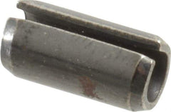 Made in USA - 1/4" Diam x 1/2" Long Slotted Spring Pin - Grade 1070-1090 Alloy Steel, Black Oxide Finish - Industrial Tool & Supply