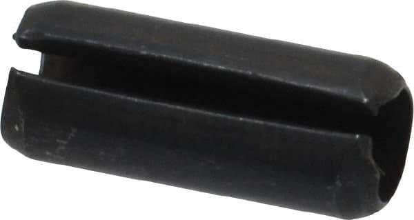Made in USA - 1/4" Diam x 5/8" Long Slotted Spring Pin - Grade 1070-1090 Alloy Steel, Black Oxide Finish - Industrial Tool & Supply