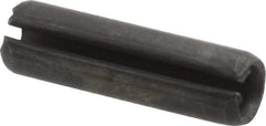 Made in USA - 1/4" Diam x 7/8" Long Slotted Spring Pin - Grade 1070-1090 Alloy Steel, Black Oxide Finish - Industrial Tool & Supply