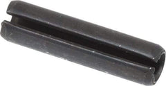 Made in USA - 1/4" Diam x 1" Long Slotted Spring Pin - Grade 1070-1090 Alloy Steel, Black Oxide Finish - Industrial Tool & Supply