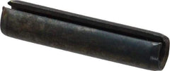 Made in USA - 1/4" Diam x 1-1/8" Long Slotted Spring Pin - Grade 1070-1090 Alloy Steel, Black Oxide Finish - Industrial Tool & Supply
