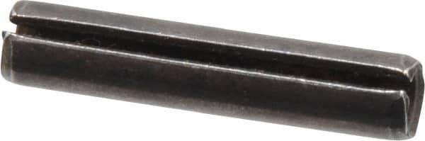Made in USA - 1/4" Diam x 1-1/4" Long Slotted Spring Pin - Grade 1070-1090 Alloy Steel, Black Oxide Finish - Industrial Tool & Supply