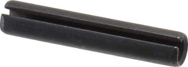 Made in USA - 1/4" Diam x 1-3/8" Long Slotted Spring Pin - Grade 1070-1090 Alloy Steel, Black Oxide Finish - Industrial Tool & Supply