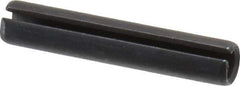 Made in USA - 1/4" Diam x 1-3/8" Long Slotted Spring Pin - Grade 1070-1090 Alloy Steel, Black Oxide Finish - Industrial Tool & Supply