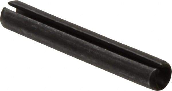 Made in USA - 1/4" Diam x 1-5/8" Long Slotted Spring Pin - Grade 1070-1090 Alloy Steel, Black Oxide Finish - Industrial Tool & Supply