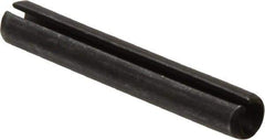 Made in USA - 1/4" Diam x 1-5/8" Long Slotted Spring Pin - Grade 1070-1090 Alloy Steel, Black Oxide Finish - Industrial Tool & Supply