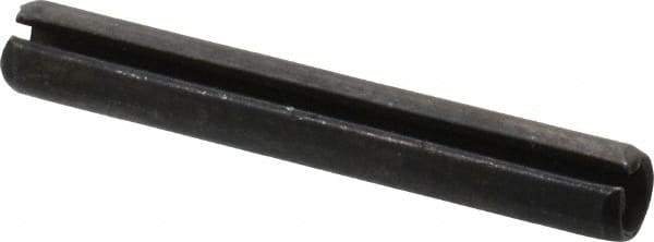 Made in USA - 1/4" Diam x 1-3/4" Long Slotted Spring Pin - Grade 1070-1090 Alloy Steel, Black Oxide Finish - Industrial Tool & Supply