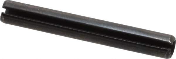 Made in USA - 1/4" Diam x 1-7/8" Long Slotted Spring Pin - Grade 1070-1090 Alloy Steel, Black Oxide Finish - Industrial Tool & Supply