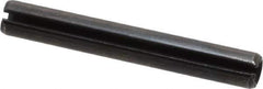 Made in USA - 1/4" Diam x 1-7/8" Long Slotted Spring Pin - Grade 1070-1090 Alloy Steel, Black Oxide Finish - Industrial Tool & Supply