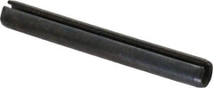 Made in USA - 1/4" Diam x 2" Long Slotted Spring Pin - Grade 1070-1090 Alloy Steel, Black Oxide Finish - Industrial Tool & Supply