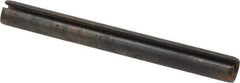 Made in USA - 1/4" Diam x 2-1/2" Long Slotted Spring Pin - Grade 1070-1090 Alloy Steel, Black Oxide Finish - Industrial Tool & Supply