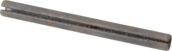 Made in USA - 1/4" Diam x 2-3/4" Long Slotted Spring Pin - Grade 1070-1090 Alloy Steel, Black Oxide Finish - Industrial Tool & Supply