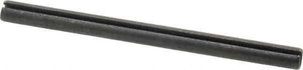 Made in USA - 1/4" Diam x 3-1/2" Long Slotted Spring Pin - Grade 1070-1090 Alloy Steel, Black Oxide Finish - Industrial Tool & Supply