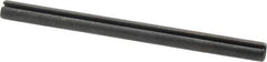 Made in USA - 1/4" Diam x 3-1/2" Long Slotted Spring Pin - Grade 1070-1090 Alloy Steel, Black Oxide Finish - Industrial Tool & Supply