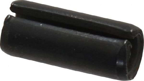 Made in USA - 5/16" Diam x 3/4" Long Slotted Spring Pin - Grade 1070-1090 Alloy Steel, Black Oxide Finish - Industrial Tool & Supply