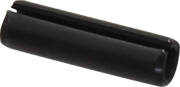 Made in USA - 5/16" Diam x 1-1/8" Long Slotted Spring Pin - Grade 1070-1090 Alloy Steel, Black Oxide Finish - Industrial Tool & Supply