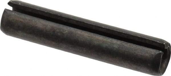 Made in USA - 5/16" Diam x 1-1/2" Long Slotted Spring Pin - Grade 1070-1090 Alloy Steel, Black Oxide Finish - Industrial Tool & Supply