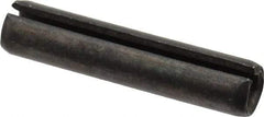 Made in USA - 5/16" Diam x 1-1/2" Long Slotted Spring Pin - Grade 1070-1090 Alloy Steel, Black Oxide Finish - Industrial Tool & Supply