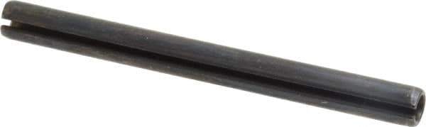 Made in USA - 5/16" Diam x 3-1/2" Long Slotted Spring Pin - Grade 1070-1090 Alloy Steel, Black Oxide Finish - Industrial Tool & Supply