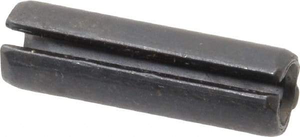 Made in USA - 3/8" Diam x 1-1/4" Long Slotted Spring Pin - Grade 1070-1090 Alloy Steel, Black Oxide Finish - Industrial Tool & Supply