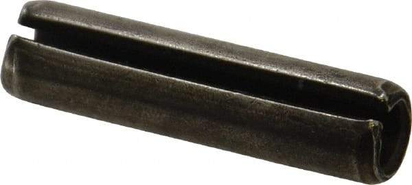 Made in USA - 3/8" Diam x 1-1/2" Long Slotted Spring Pin - Grade 1070-1090 Alloy Steel, Black Oxide Finish - Industrial Tool & Supply