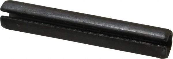 Made in USA - 3/8" Diam x 2-1/4" Long Slotted Spring Pin - Grade 1070-1090 Alloy Steel, Black Oxide Finish - Industrial Tool & Supply