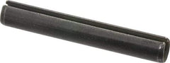 Made in USA - 3/8" Diam x 2-1/2" Long Slotted Spring Pin - Grade 1070-1090 Alloy Steel, Black Oxide Finish - Industrial Tool & Supply