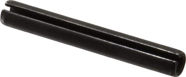 Made in USA - 3/8" Diam x 2-3/4" Long Slotted Spring Pin - Grade 1070-1090 Alloy Steel, Black Oxide Finish - Industrial Tool & Supply